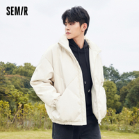 Semir เสื้อขนเป็ดอินเทรนด์ผู้ชาย Oversize การออกแบบเฉพาะหนังเทียม PU เสื้อขนเป็ดเสื้อแจ็คเก็ตขนเป็ดฤ