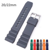 20mm 22mm Silicone Sport Strap Watchband Men Diver Waterproof Rubber Replacement Bracelet Band Belt Watch Accessories for Seiko