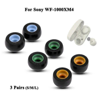 3Pairs Memory Foam Ear Tips for Sony WF-1000XM4 Eartips True Wireless Earphone Earbuds Anti-Slip Noise Reducing Sleeve Pads
