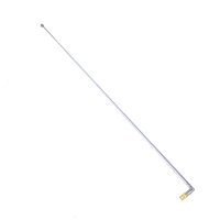 1pc 37cm 5 bahu teleskopik keluli tahan karat am FM radio universal antena