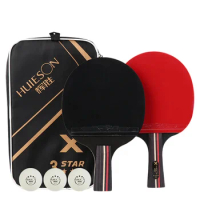 Table Tennis Racket Double 3 Star Pingpong Paddle Racket Set with Bag (no Balls) Air Jordan 1 Mid Aj1 Little Chicago Black Red
