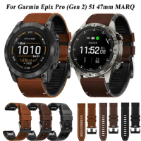 Epix 2 Bracelet Strap For Garmin Epix Pro (Gen 2) 51mm 47mm Leather+Silicone Watchband Fenix 7 6 6X 5 5X Plus 26 22mm Smartwatch