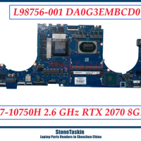 StoneTaskin L98756-001 For HP 15-EK0018CA 15-EK Laptop Motherboard DA0G3EMBCD0 I7-10750H CPU 2.6GHZ RTX2070 8GB DDR4 Gaming MB