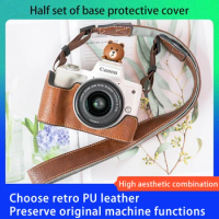 for Canon M50 Camera Bag M50 Mark II Protective Shell Litchi Pattern handmade Pu Leather Case Mirrorless Camera Accessories