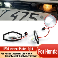 2x Led 6500K License Plate Lighting Lamp For Honda Crosstour CR-V HR-V Insight Jazz(Fit) Odyssey Stream Car Accessories
