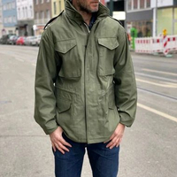 Jaket Parka Hijau Army Model M65 Klasik Vintage Long Coat Tebal XL