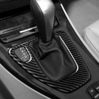 For Bmw E90 E92 Interior Trim Carbon Fiber Gear Shift Control Panel Cover Sticker LHD RHD Car Styling 3 Series Auto Accessories
