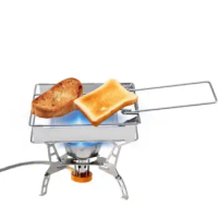 Outdoor Camping Bread Toaster Grill Foldable Bread Rack Stainless Steel Toaster Plate Portable for Camping Kitchen