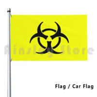 Flag Car Flag Biohazard 2932 Biohazard Biology Danger Symbol Indication Armed Sign