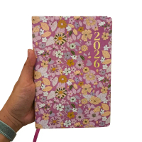 Flying Tiger Agenda A5 Calender 2026 Flowers Ungu White Teal Original New Catatan Notes