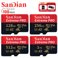 100% Original 1TB Memory Cards 100MB/s A2 camera SD card 128GB 256GB Micro TF/SD card Class 10 512GB flashcard for phone/tablet