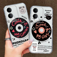Compatible With VIVO Y17S Y28 5G Phone Case Cool Music Record TPU Soft Transparent Phone Cover