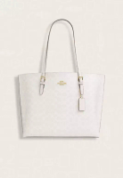 COACH Coach Mollie Tote Bag In Signature Canvas White Chalk