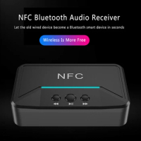 Bluetooth Audio Receiver 5.0 Wireless Receiver with NFC Function 3.5mm USB Smart Playback Wireless Adapter For Car Kit Speaker