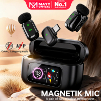 MAYY T80 2Mic Wireless Microphone Clip on 2 Mic Dual Mikrofon Wireless Mikrofon hp Lavalier Micropho
