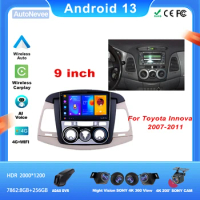 Car Radio Android For TOYOTA INNOVA 2007-2011 Multimedia 5G DVD Wifi USB Navigation Touch Screen 9 Inch Vehicle Camera Display