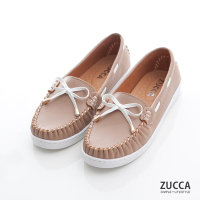 ZUCCA-金屬編織朵結平底鞋-z7206pk