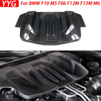 For BMW F10 M5 2012-2016 F06 F12M F13M M6 13-19 Real Replacement Dry Carbon Fiber Engine Hood Cover Panel Guard Plate Protector