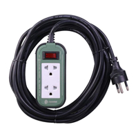 ปลั๊กต่อพ่วงพร้อมสาย 2ช่อง 1สวิตช์ VCT3x1.5 รุ่น PPS315T-10M(GB) ยาว 10 ม. สีเขียวขี้ม้า - ด