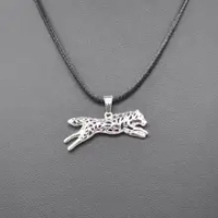 Rope Chain Women Leaping Siberian Husky Necklaces Running Dog Pendant Necklaces For Lovers