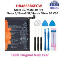 100% Orginal HB486586ECW 4200mAh Battery For Huawei Mate 30/Mate 30 Pro Nova 6/Nova 6 SE Honor VIew 30 V30 Batteries +Tools