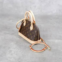 Tas LOUIS VUITTON LV ALMA BB ECLIPSE BROWN TOP HANDLE BAG WITH LS 100% ORIGINAL 23X17X11CM