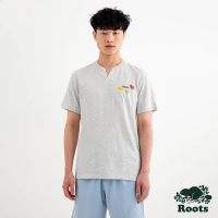 【Roots】Roots 男裝- ANIMAL短袖T恤(白麻灰)