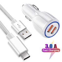 USB Type C Fast Charge Cable For Huawei P40 P30 P20 Pro lite Mate 40 30 20 10 Pro P10 Plus lite Type-C QC 3.0 Car Fast Charger