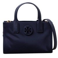 【TORY BURCH】ELLA縫線LOGO尼龍超迷你托特包(海軍藍)
