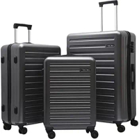 TydeCkare 20/24/28 Luggage Sets, Lightweight ABS+PC Suitcase Hardshell with TSA Lock and Spinner Silent Wheels, Gray