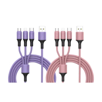 【Timo】USB to Lightning/Type-C/MicroUSB 一分三充電線(120cm)