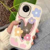Phone Case For Vivo IQOO 12 Z7 Z7X Shockproof Flowers Pattern Back Cover Coque Vivo X90 Pro Plus X 90 X90Pro Mirror Back Covers