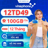 ( 100GB ) Sim 4G Vinaphone 12TD49 100GB/ Tháng tốc độ cao, 12 Tháng Miễn Phí