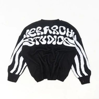 HIERARCHY STUDIOS New Error - Blue Fluid Wide Oversized Knit Sweater Black One Size