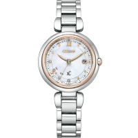 CITIZEN 星辰錶 XC系列 心蕊 櫻花粉紅金 鈦金屬 電波錶(ES9466-65W)29mm