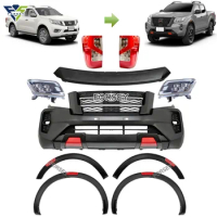 Car Front Facelift Bumper Grille Bodykit For 2016+ Ni-ssan Navara Np300 Upgrade To Navara 2021 Body 