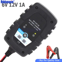 6V 12V 1A Automatic Smart Battery Charger Maintainer for Car Motorcycle Scooter Deep Cycle AGM GEL VRLA Battery Charger