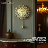 Permata Mall- TaffHOME Jam Dinding Bulat Quartz Clock Geometric Pendulum 44cm - H79B