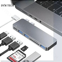 For MacBook USB C Hub Adapters MacBook Pro Air M1 M2 2022 2021 2020 2019 13" 14" 15" 16" 6-in-2 Multiport MacBook Adapter