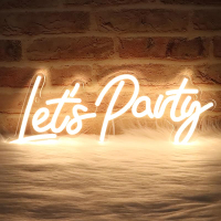 Lets Party Neon Signs Dimmable LED Neon Light for Wall Decor Art Decorative Lights for Bachelorette