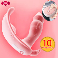Portable Butterfly Vibrator Heating Dildo Wireless Remote Wearable Clitoris Stimulator Vibrating Panties Adult Sex Toy for Women