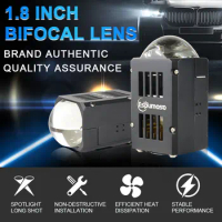 1.8 inch Bi-led Lens Square Mini Lenses LED Projector High Low Beam 10000LM 6000K Car Motorcycle Headlights Retrofit