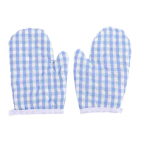 2 Pcs Microwave Gloves Kids Baking Heat Resistant Mini Oven Mitts Polyester Mittens for Kitchen
