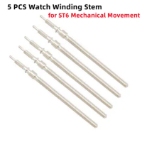 5 PCS Watch Winding Stem for ST6 Mechanical Movements Watches Stem Crown Rod Kit Replacement Movement Watch Tools Repair Parts