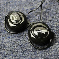 Aksesoris Handphone Shini Earhook Clip-on Headphone Sporty with Mic - SN360 - Black Viral