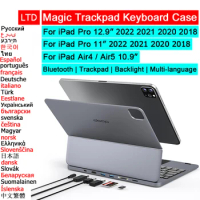 Bluetooth Magic Keyboard for iPad Pro 11 12.9 2022 2021 2020 2018 Air 5 4 10.9 Tablet Case USB Hub Arabic Spanish Thai Keyboard