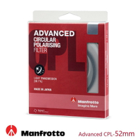 Manfrotto  CPL鏡 Advanced濾鏡系列 濾鏡透光率高達68.1％ 偏光鏡