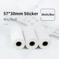 High Quality 57*30mm 10 Years Sticker Label Receipt Thermal Paper Roll For Peripage Paperang Mini Pocket Photo Notes Printer