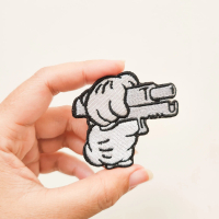 Cartoon Patch Bordir Aksesoris Emblem Iron On Hand Glock