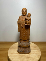 老木雕造像，地藏王，子安地藏王菩薩，送子地藏王，開臉莊嚴慈悲